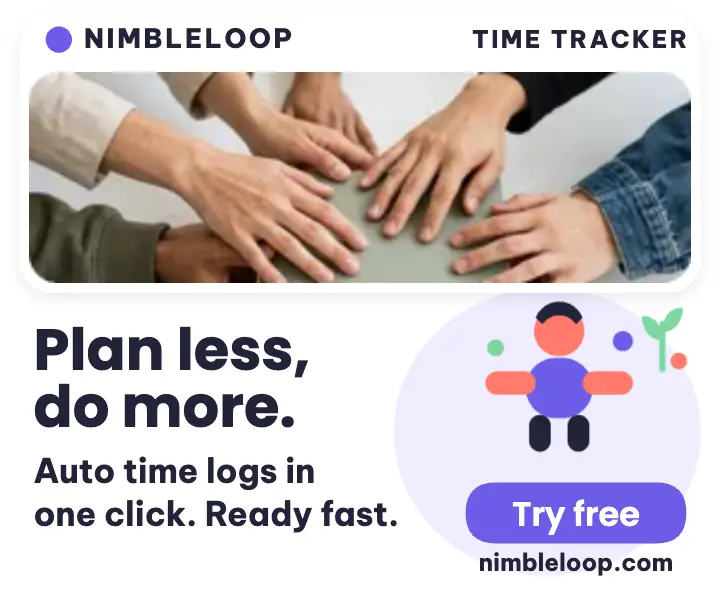 Nimbleloop time tracker onboarding ad template