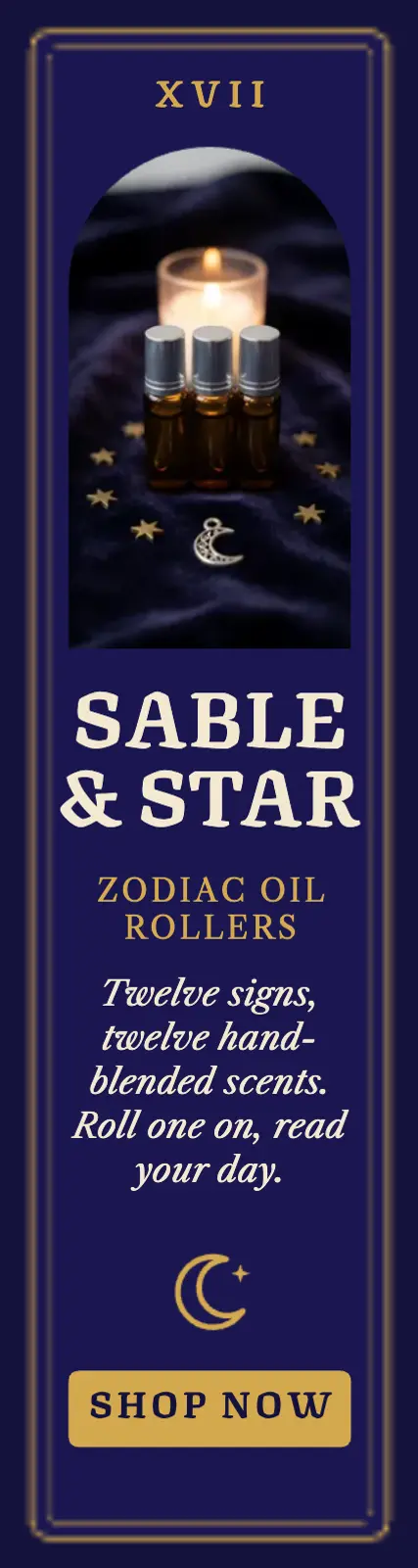 Sable & Star zodiac perfume oil skyscraper ad template
