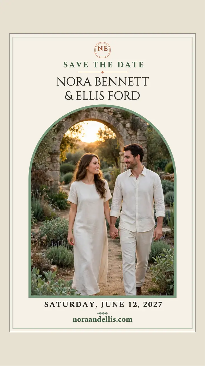 Sage arch save the date story template