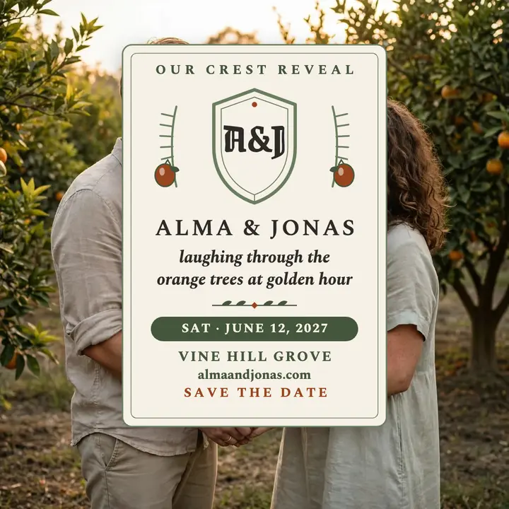 Alma and Jonas sage crest reveal template
