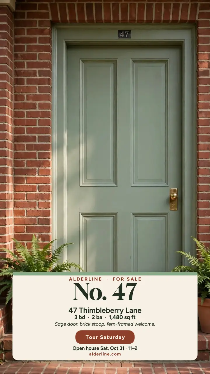 Sage door cottage listing story template