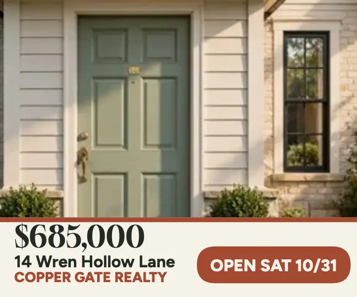 Sage door open house rectangle ad template