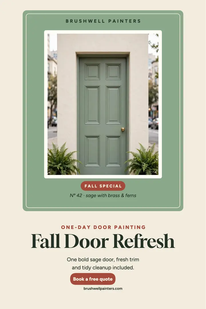 Brushwell sage door poster: painter poster template