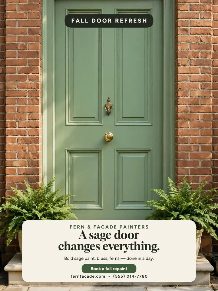 Fern and Facade sage door portrait template