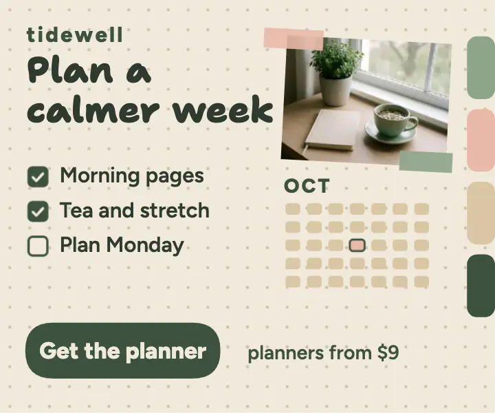 Tidewell weekly reset planner ad template