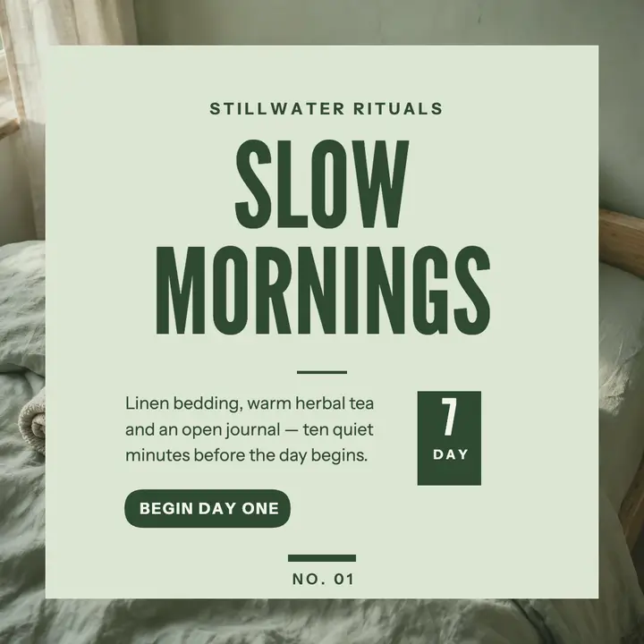 Stillwater Rituals slow mornings post template