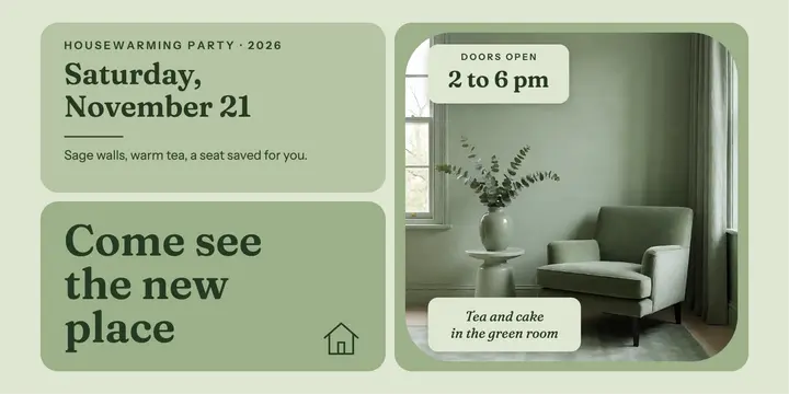 Sage new home housewarming post template