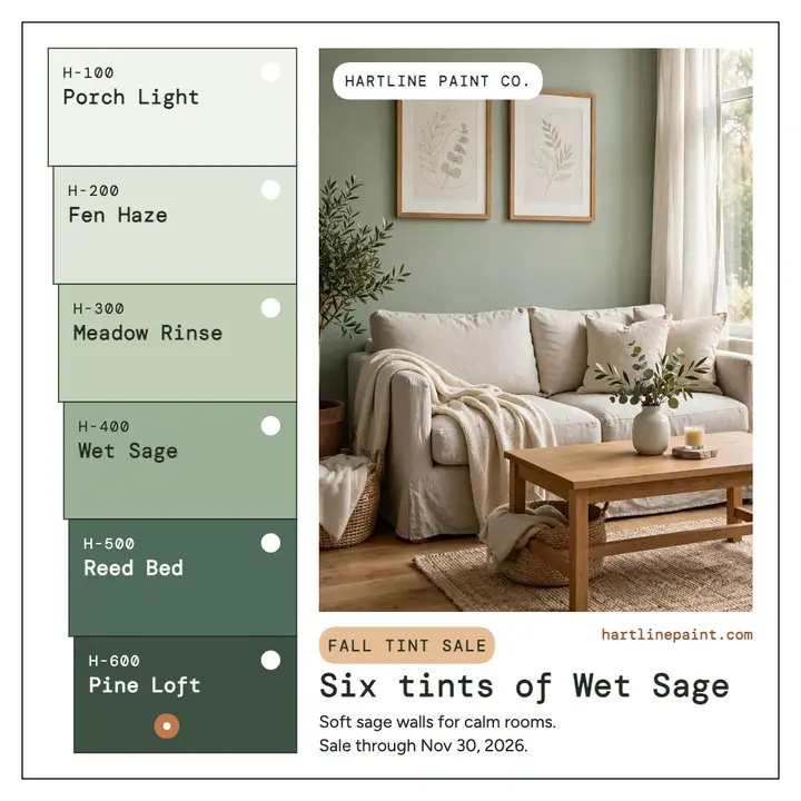 Hartline sage paint chip fall sale post template