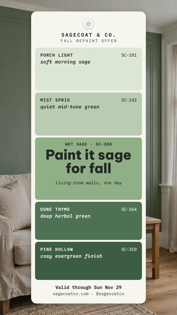 Sagecoat fall repaint chip story template