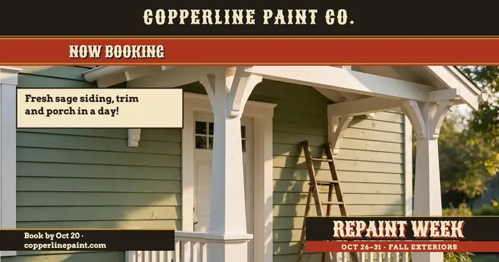 Copperline fall repaint week porch post: house painter promo post template