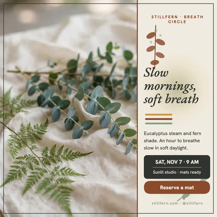 Stillfern slow morning breath circle post template