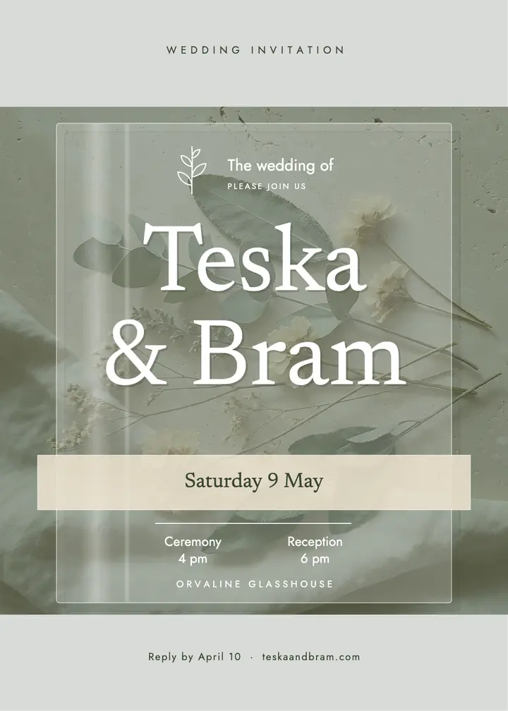 Teska and Bram acrylic and vellum wedding invitation template