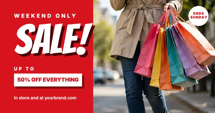 Weekend sale Facebook post template