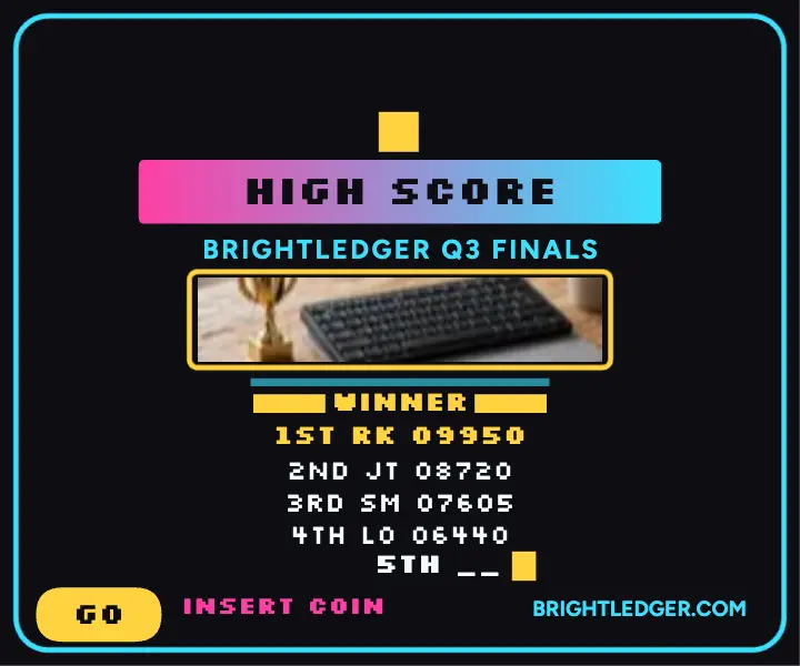 Brightledger sales contest high scores ad template