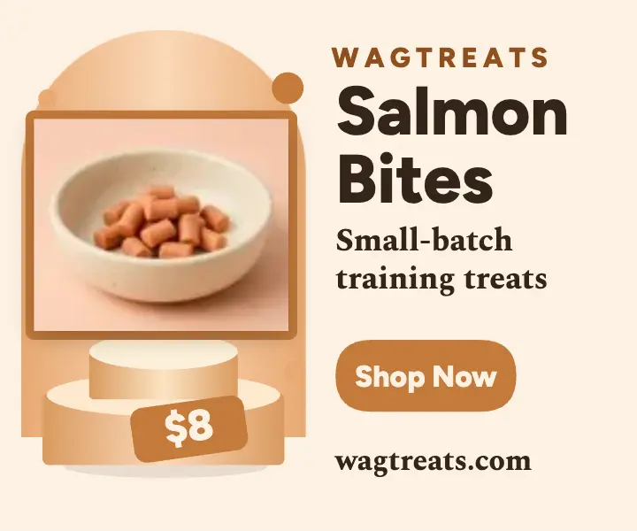 Wagtreats salmon bites podium ad template