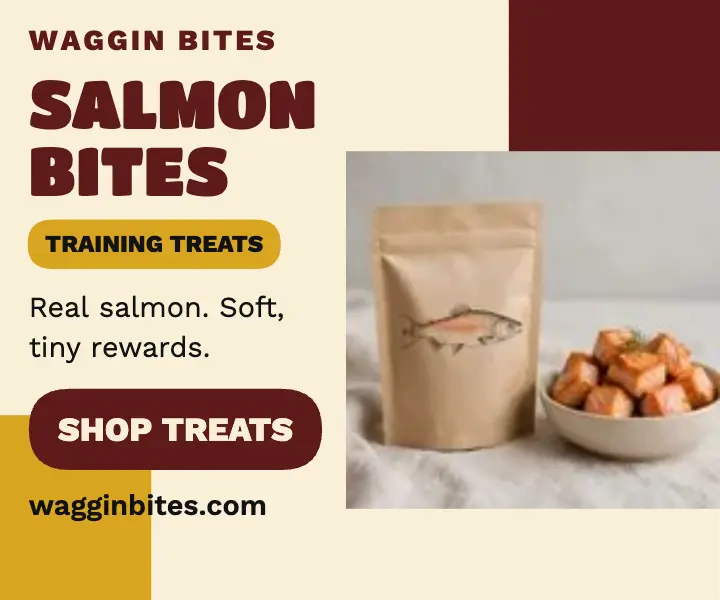 Waggin Bites salmon training treats ad template