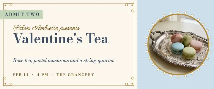Salon Ambrette Valentine's tea ticket, Rococo romance template