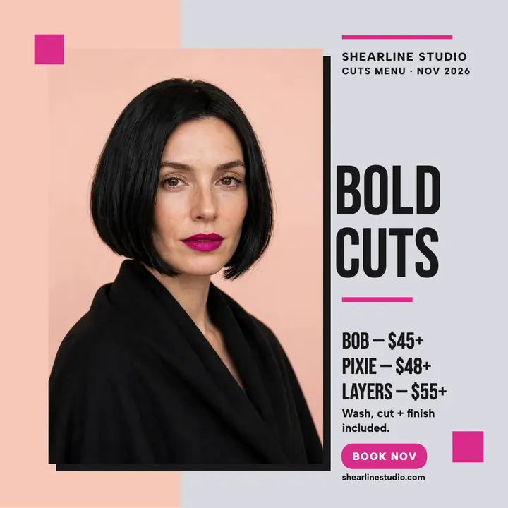 Shearline Studio cuts menu post template