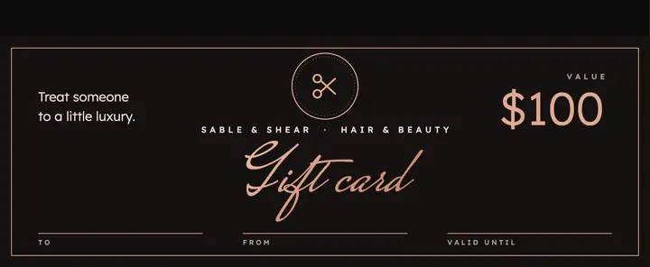 Salon rose gold gift card template