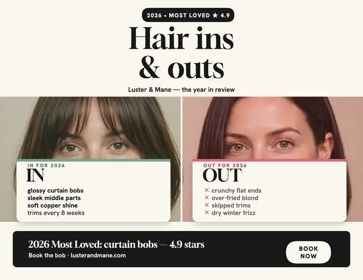 Luster and Mane hair ins and outs flyer template