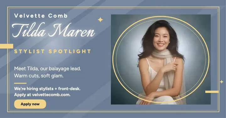 Velvette Comb stylist spotlight hiring post template