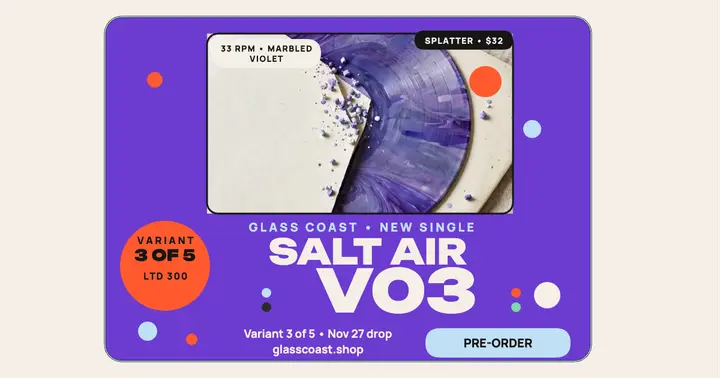 Salt Air splatter vinyl drop post template