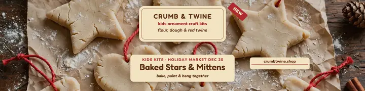 Crumb and Twine kids ornament banner template