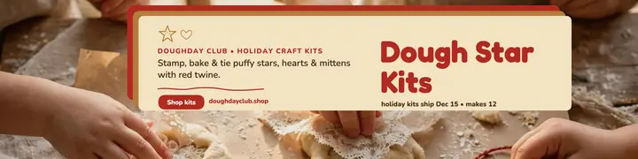 Doughday Club dough star kits banner: kids craft kit shop banner template