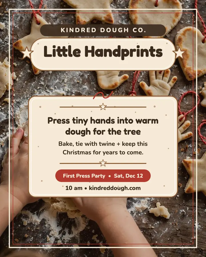 Kindred Dough handprint ornaments post template