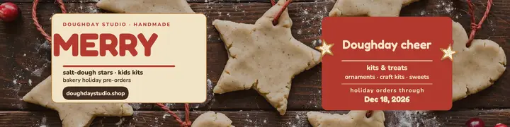 Doughday Studio holiday Etsy banner template
