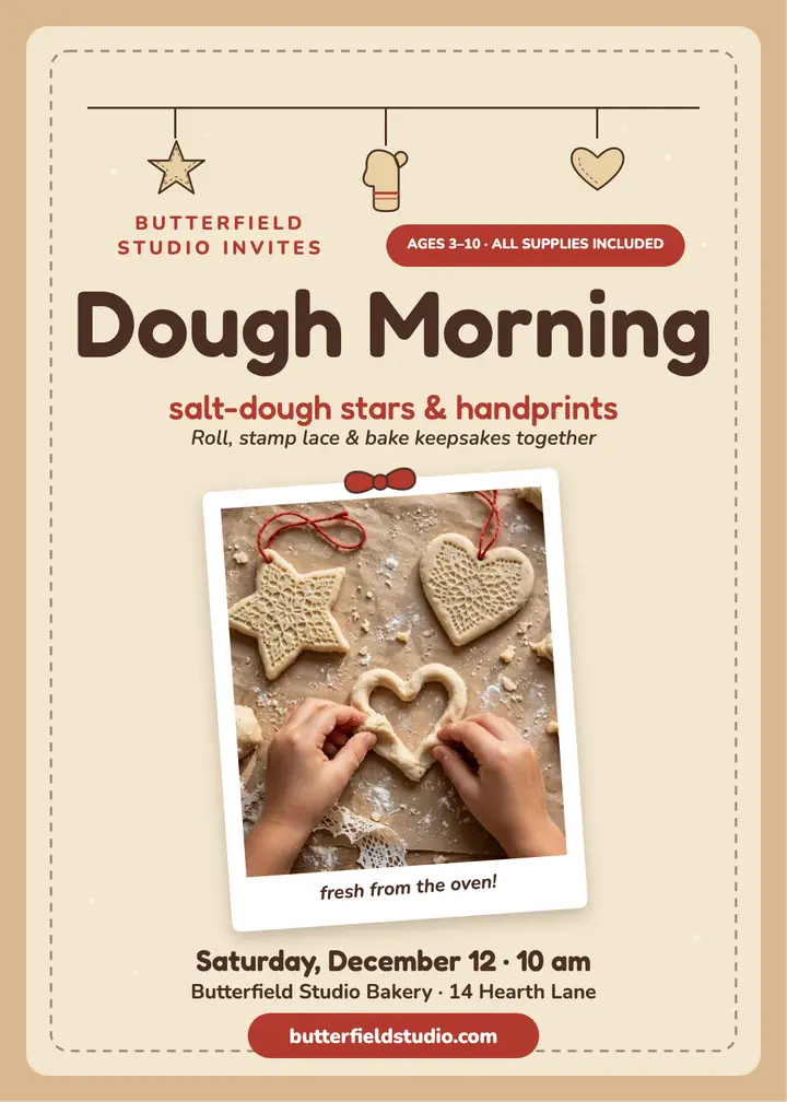 Salt-dough ornament morning invite template