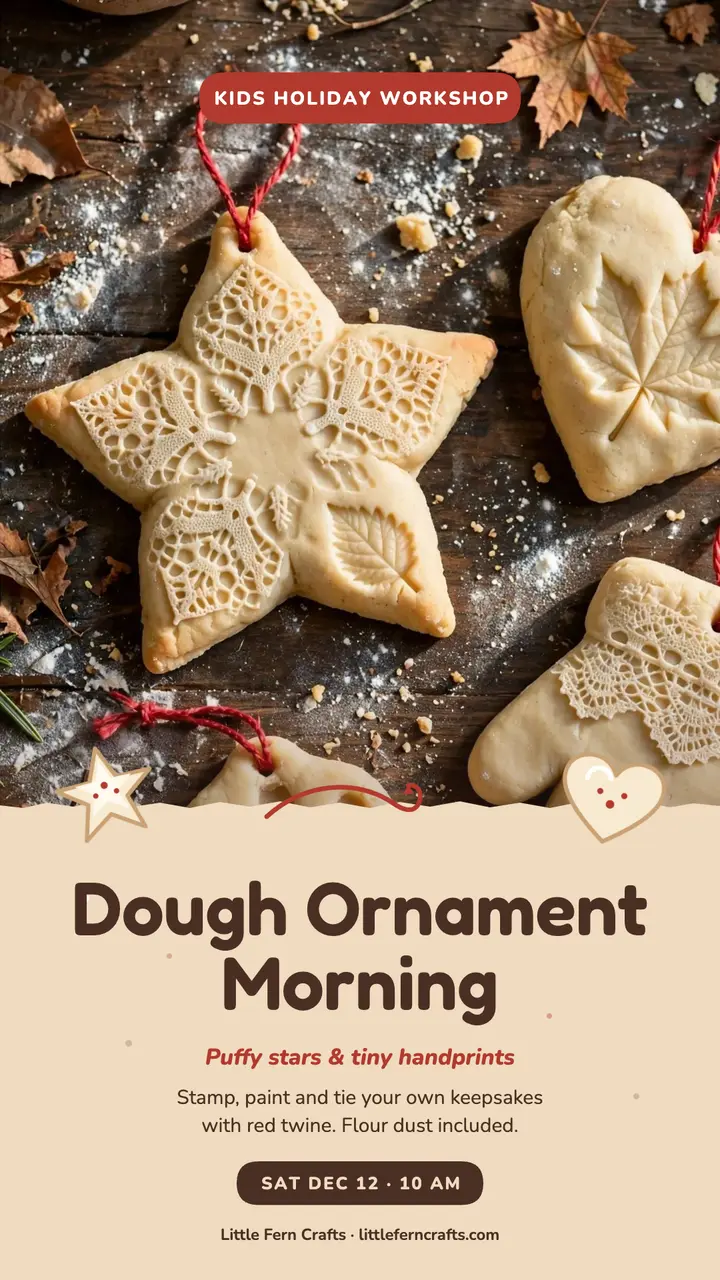 Little Fern salt-dough ornament morning template