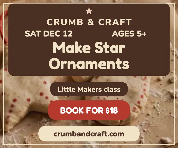 Crumb and Craft star ornament class ad template