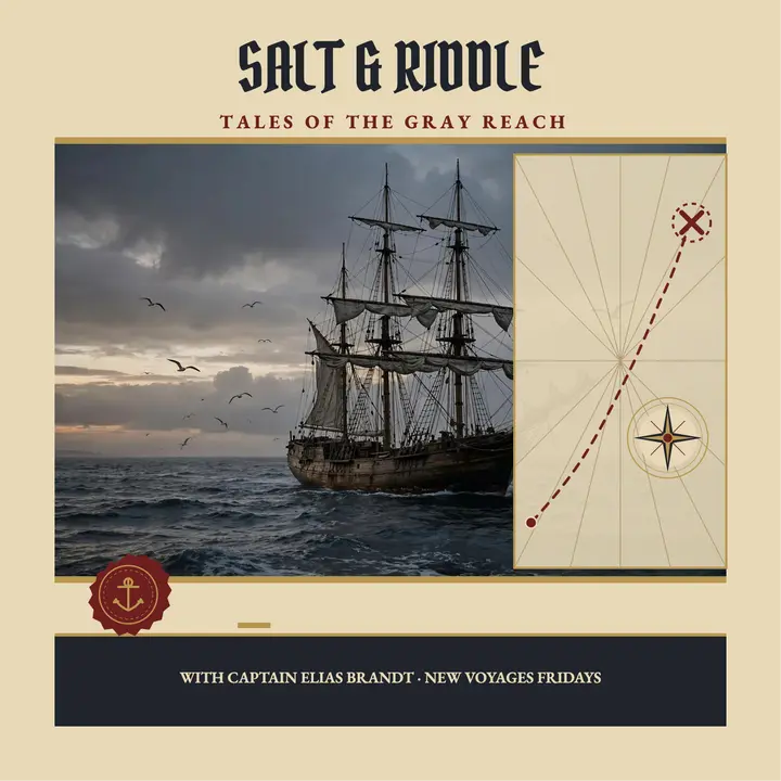 Salt and Riddle tall tales travel podcast: travel podcast cover template