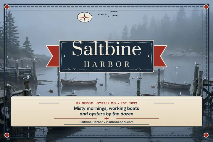 Saltbine Harbor scrimshaw postcard template