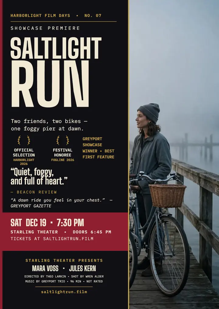 Saltlight Run showcase premiere flyer template