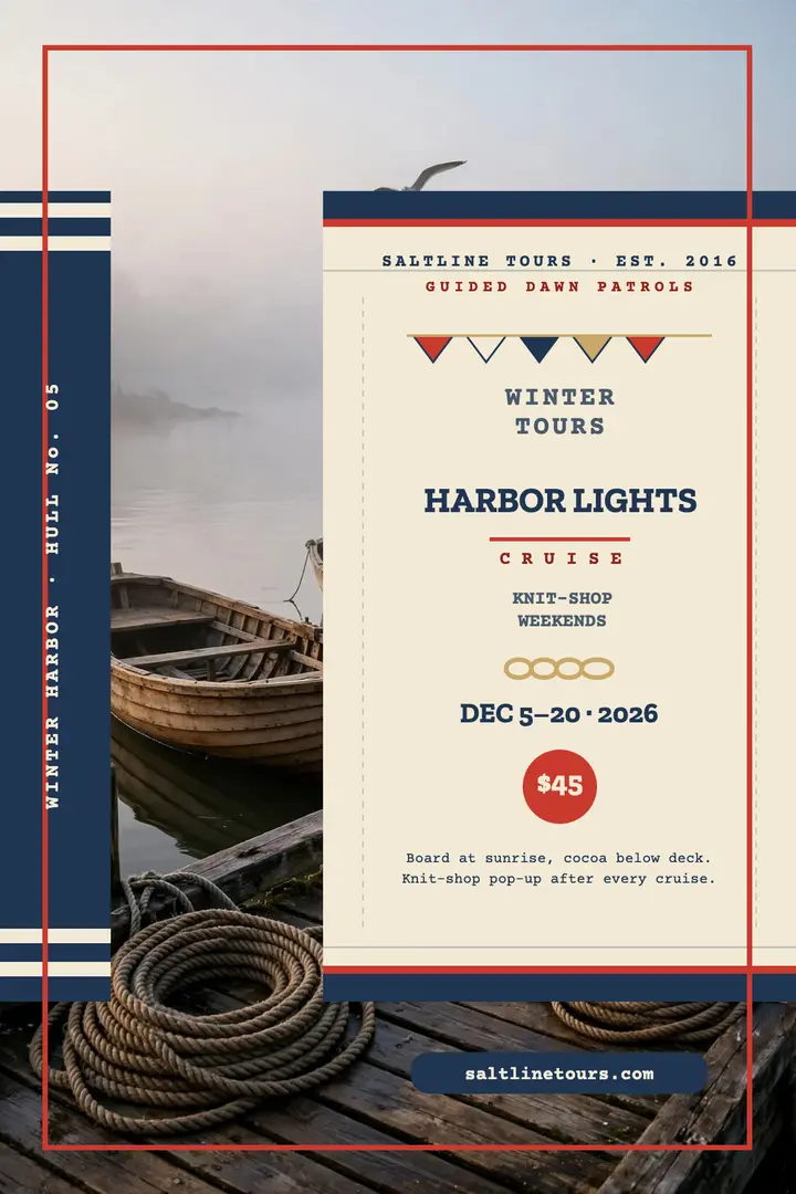 Saltline Harbor Lights Cruise poster template