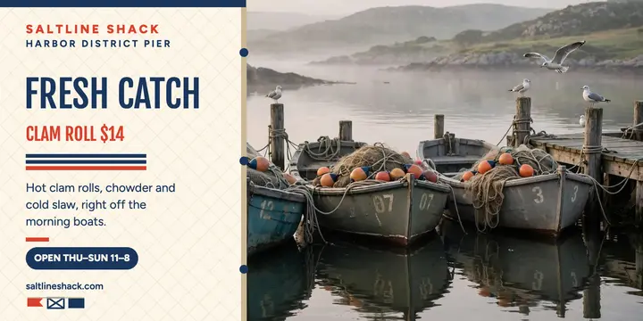 Saltline Shack fresh catch seafood post template
