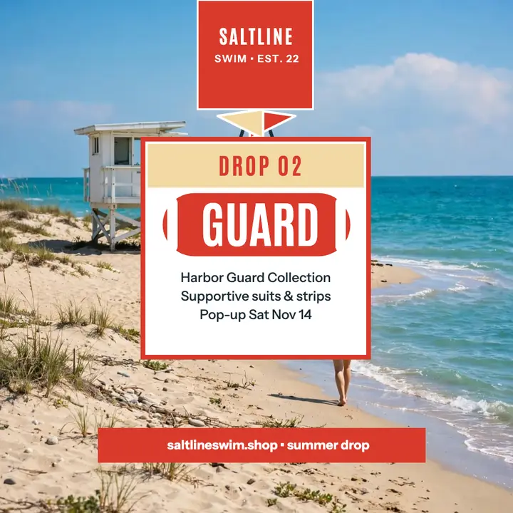 Saltline Swim summer drop launch post: swimwear launch post template