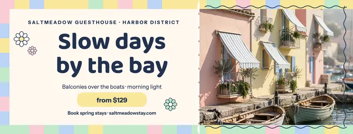 Saltmeadow harbor guesthouse cover template
