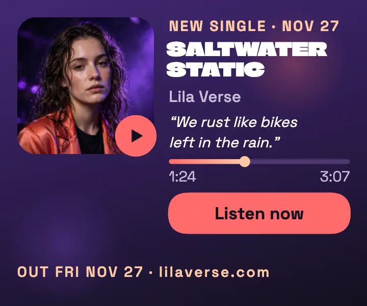 Lila Verse Saltwater Static single ad: single release ad template