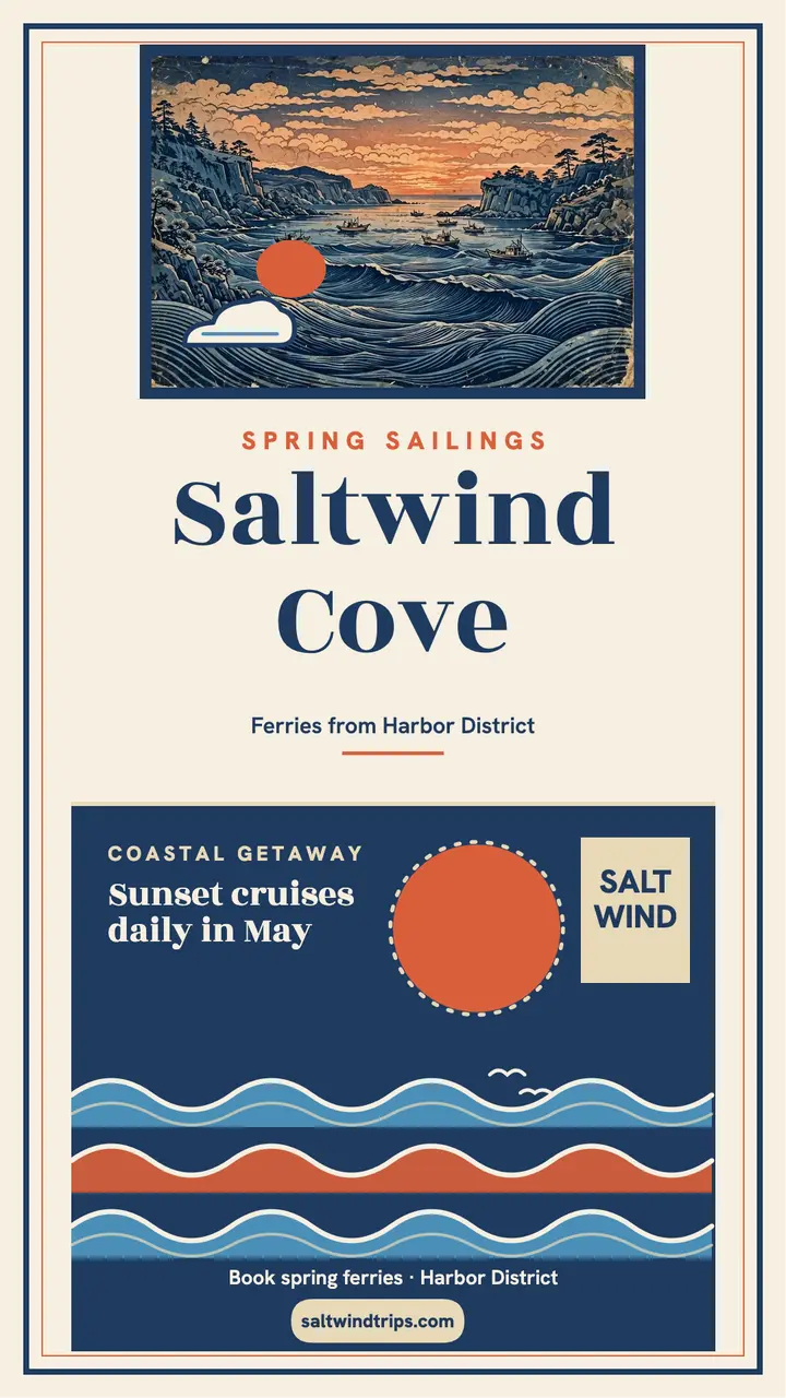 Saltwind Cove spring story, woodblock template