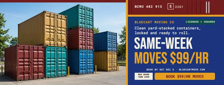 Bluecart same-week moves container cover template