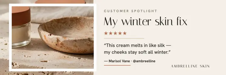 Ambrelline Skin customer spotlight header template