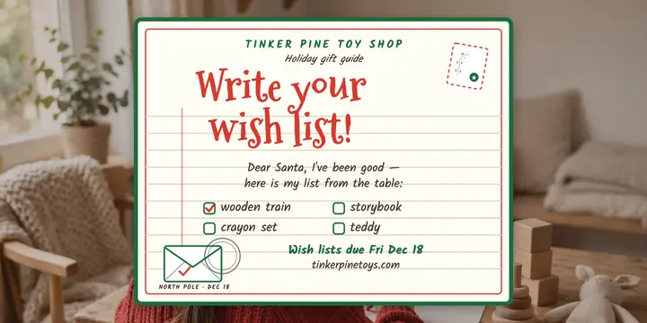Tinker Pine wish list letter post: holiday gift guide post template