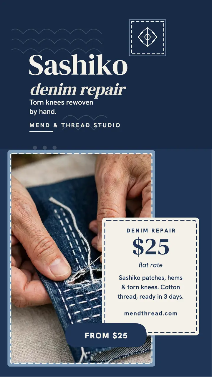 Mend and Thread sashiko repair story template