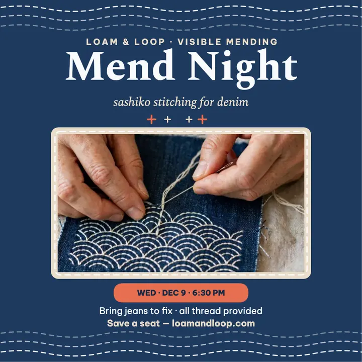 Loam and Loop sashiko mend night post template