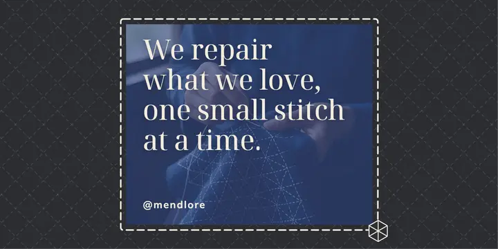 Mending quote with sashiko patch template