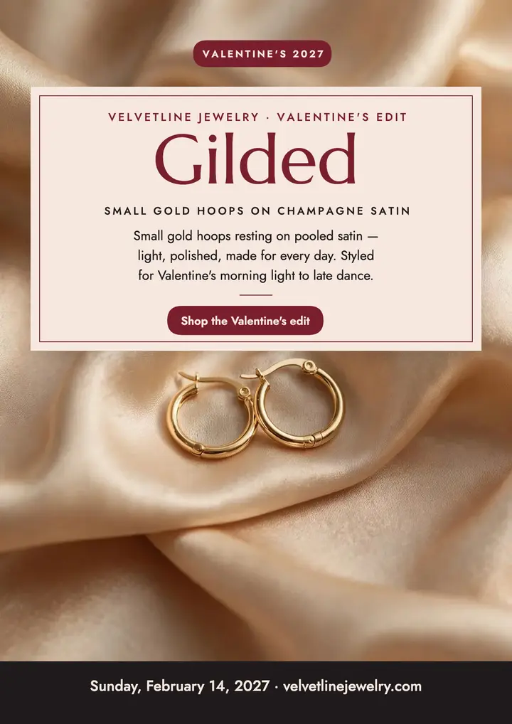 Velvetline gold hoops Valentine flyer template