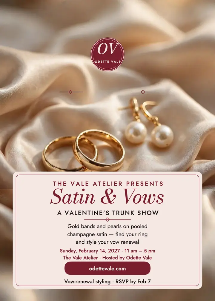 Satin and Vows trunk show invitation template